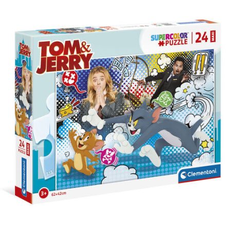 24 db-os SuperColor Maxi puzzle - Tom és Jerry Clementoni 24212