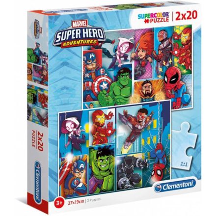 2x20 db-os Super Color puzzle Marvel Clementoni 24768