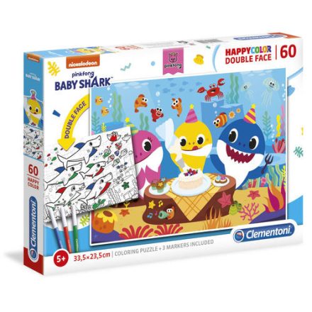 60 db-os kétoldalas puzzle Baby Shark Clementoni 26095