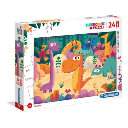 24 db-os Super Color Maxipuzzle Dinó barátok Clementoni 28506