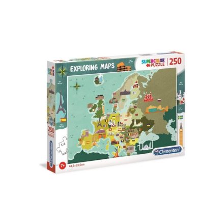 250 DB-OS PUZZLE - FELFEDEZŐ TÉRKÉP - EU Clementoni