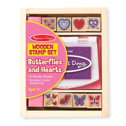 Melissa & Doug 12415 Fa pecsét készlet - pillangók és szivek