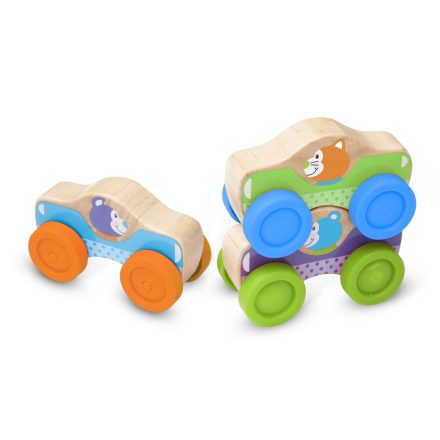 Melissa & Doug 30129  BÉBI ÉS TIPEGŐ FA JÁTÉKOK AUTÓ RAKOSGATÓ