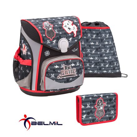 Belmil Merevfalú Iskolatáska Szett Cool Bag 405-42 Pirates Tolltartóval Tornazsákkal