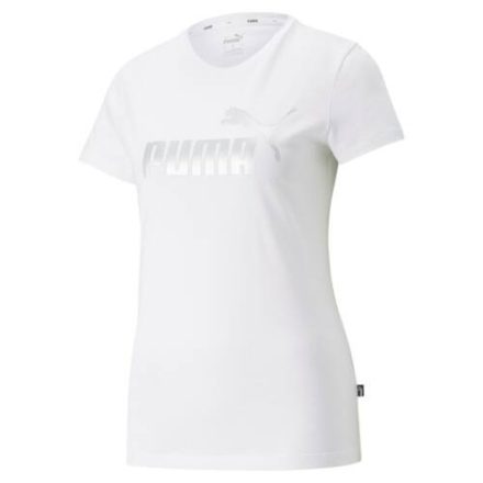 ESS+ Metallic Logo Tee Puma női póló White-silver