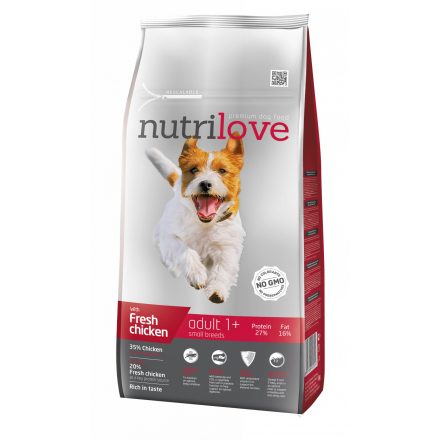 Nutrilove Száraztáp S kutyáknak csirke 8kg adult