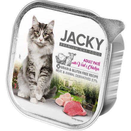 Jacky alutálka pástétom borjú-csirke 100g felnőtt macskáknak