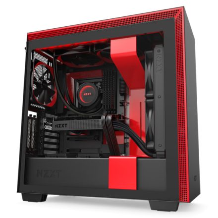 HÁZ NZXT Midi - H710i Matt piros/fekete - CA-H710I-BR