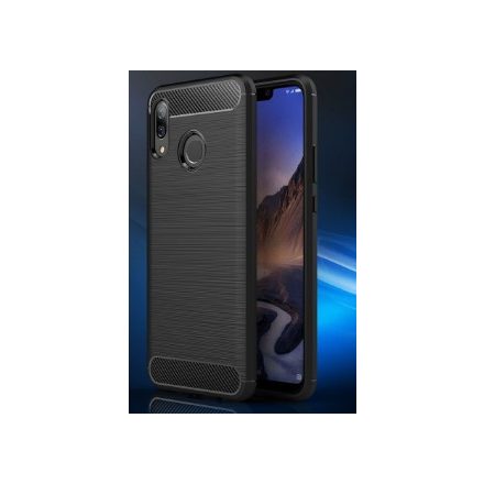 Carbon Fiber Huawei Nova 3 fekete szilikon tok