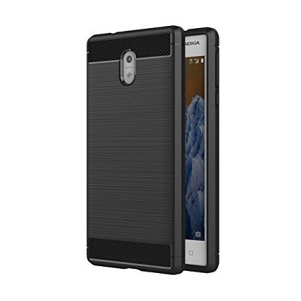 Carbon Fiber Nokia 2.2 fekete szilikon tok