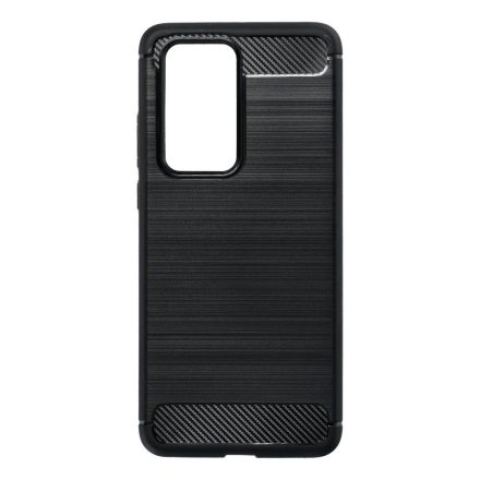 Carbon Fiber Huawei P40 Pro fekete szilikon tok