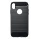 Carbon Fiber iPhone X (5,8") fekete szilikon tok (Forcell)