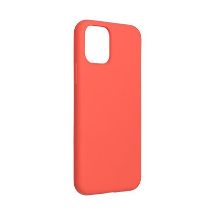 Forcell Silicone Lite iPhone 11 Pro (5,8") korall-pink matt szilikon tok velúr belsővel