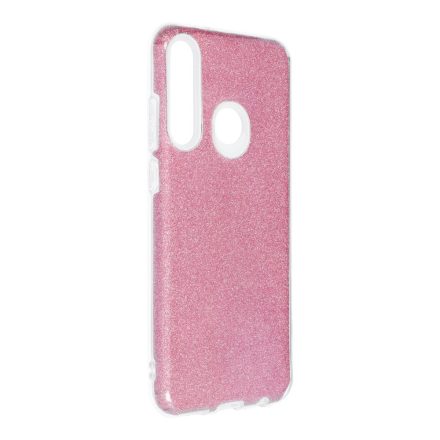 Huawei Y6P szilikon tok, csillámos, hátlap tok, pink