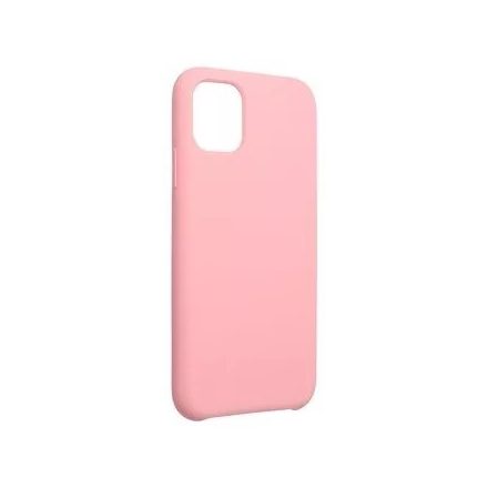 Forcell Silicone iPhone 13 Mini (5,4") rózsaszín matt szilikon tok velúr belsővel