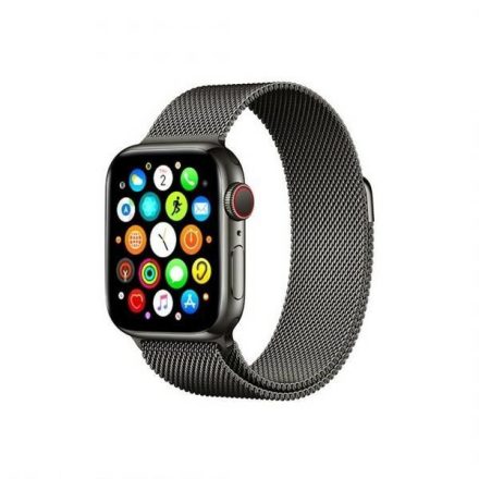 Mercury fekete okosóra fém szíj, Apple Watch 4/5/6/7/SE 44/45mm