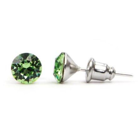 Jazzy zöld SWAROVSKI® kristályos fülbevaló Libra - Kerek Peridot""