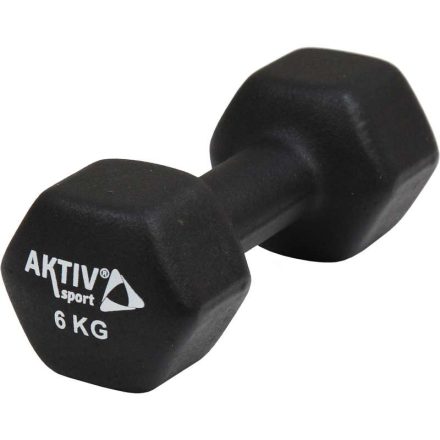 Súlyzó neoprén Aktivsport 6 kg fekete