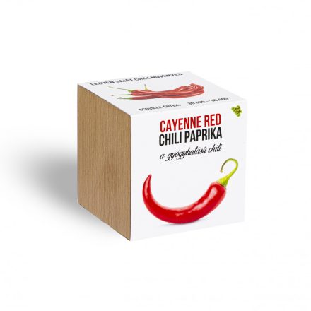 Cayenne red chili paprika növényem fa kockában