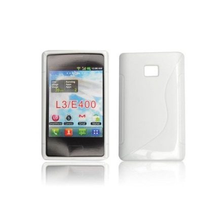 LG Optimus L3 E400, TPU szilikon tok, S-Line, fehér