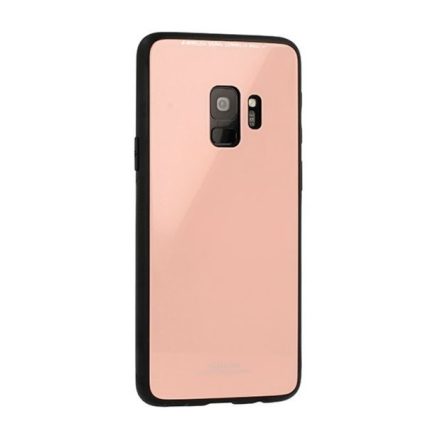 Xiaomi Redmi 6A, TPU szilikon védőkeret, üveg hátlap, Glass Case, rózsaszín