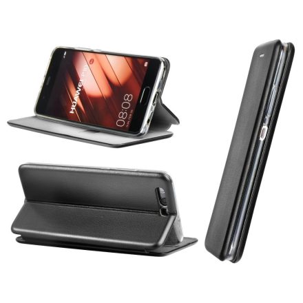 Samsung Galaxy A20 / A30 SM-A205F / A305F, Oldalra nyíló tok, stand, Forcell Elegance, fekete