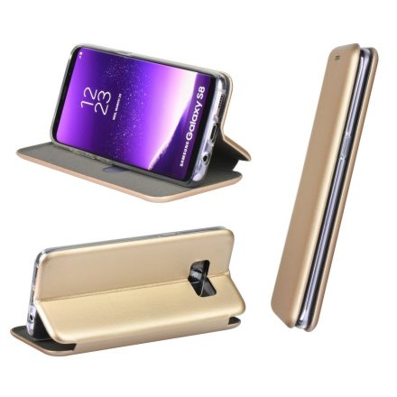 Samsung Galaxy A20 / A30 SM-A205F / A305F, Oldalra nyíló tok, stand, Forcell Elegance, arany