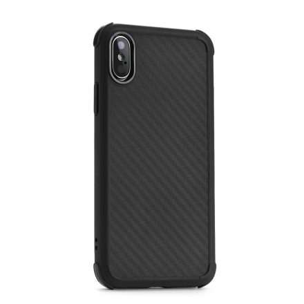 Samsung Galaxy A60 SM-A606F, TPU szilikon tok, közepesen ütésálló, karbon minta, Roar Armor Carbon, fekete