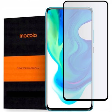 Xiaomi Redmi K30 Pro / Poco F2 Pro, Kijelzővédő fólia, ütésálló fólia (az íves részre is!), Tempered Glass (edzett üveg), Full Glue, Mocolo, fekete