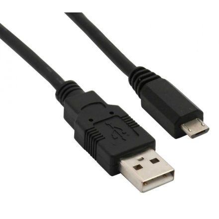 Adatkábel, Micro USB, 1 méter, fekete