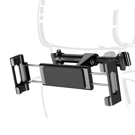 Autós tartó, Univerzális, 4.7 - 12.9" -os készülékekhez, fejtámlára szerelhető, 360°-ban forgatható, Baseus Backseat, fekete