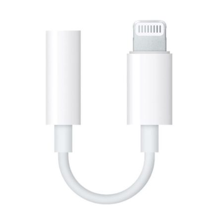 Adapter, Lightning 8pin - 3.5 mm jack átalakító, Apple, fehér, gyári