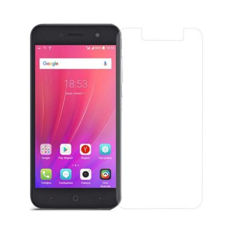 ZTE Blade A520, Kijelzővédő fólia, ütésálló fólia (az íves részre NEM hajlik rá!), Tempered Glass (edzett üveg), Clear