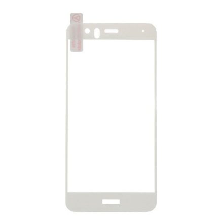 Huawei P10 Lite, Kijelzővédő fólia, ütésálló fólia (az íves részre is!), Tempered Glass (edzett üveg), fehér