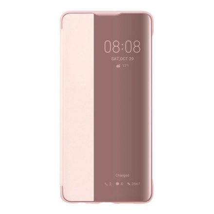 Huawei P30, Oldalra nyíló tok, hívás mutatóval, pink, gyári