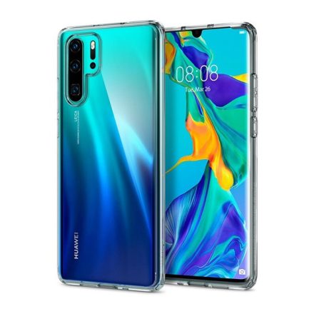 Huawei P30 Pro, Műanyag hátlap védőtok + szilikon keret, Spigen Ultra Hybrid, átlátszó